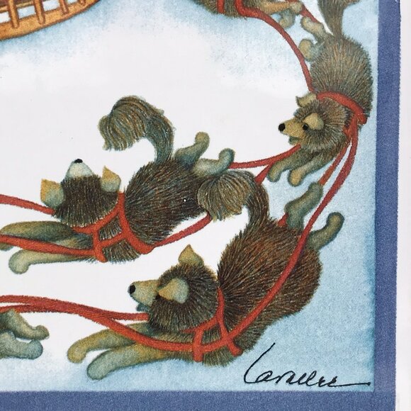 Alaska Inuit Dog Sled Ceramic Tile Barbara Lavallee 5.75" Wall Hanging Decor - Picture 2 of 7